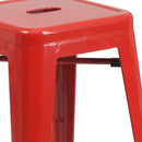 Newark Series 24" High Backless Metal Counter Height Stool with Square Seat for Indoor-Outdoor Use