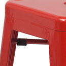 Newark Series 24" High Backless Metal Counter Height Stool with Square Seat for Indoor-Outdoor Use