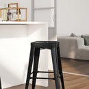 Newark Series 30" High Backless Metal Bar Height Stool with Square Seat for Indoor-Outdoor Use