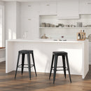 Newark Series 30" High Backless Metal Bar Height Stool with Square Seat for Indoor-Outdoor Use