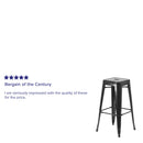 Newark Series 30" High Backless Metal Bar Height Stool with Square Seat for Indoor-Outdoor Use