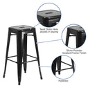 Newark Series 30" High Backless Metal Bar Height Stool with Square Seat for Indoor-Outdoor Use