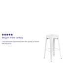 Newark Series 30" High Backless Metal Bar Height Stool with Square Seat for Indoor-Outdoor Use