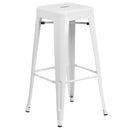 Newark Series 30" High Backless Metal Bar Height Stool with Square Seat for Indoor-Outdoor Use