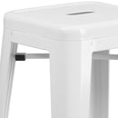 Newark Series 30" High Backless Metal Bar Height Stool with Square Seat for Indoor-Outdoor Use