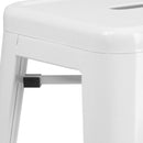 Newark Series 30" High Backless Metal Bar Height Stool with Square Seat for Indoor-Outdoor Use