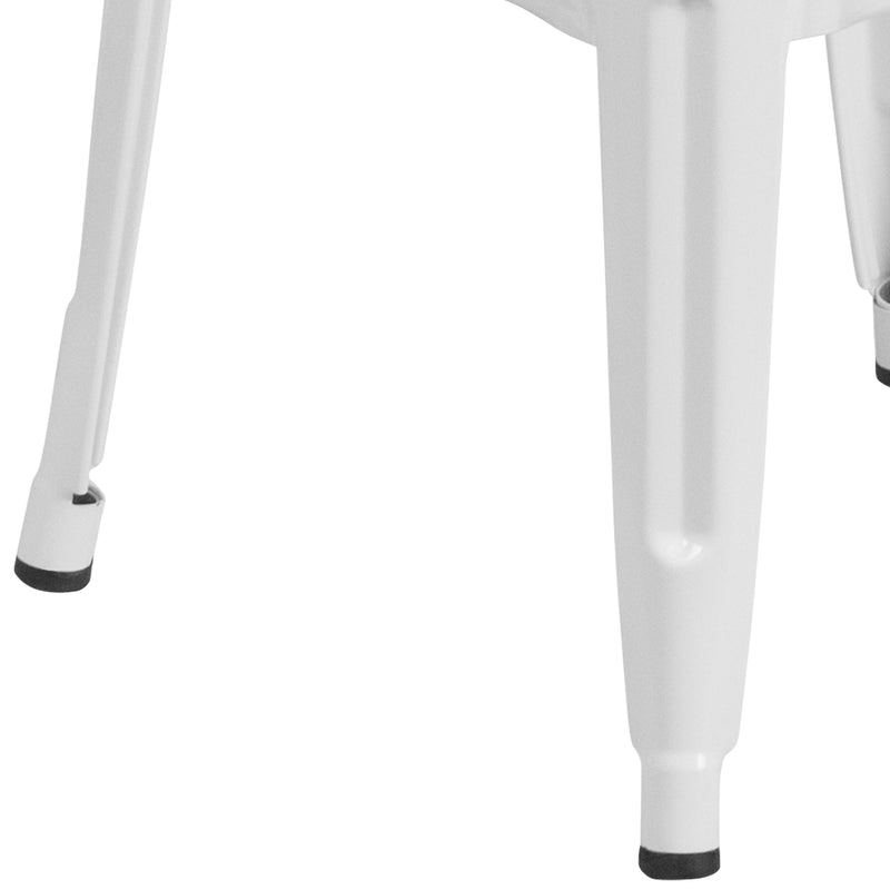Newark Series 30" High Backless Metal Bar Height Stool with Square Seat for Indoor-Outdoor Use