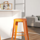 Newark Series 30" High Backless Metal Bar Height Stool with Square Seat for Indoor-Outdoor Use