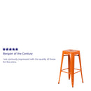 Newark Series 30" High Backless Metal Bar Height Stool with Square Seat for Indoor-Outdoor Use