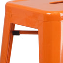 Newark Series 30" High Backless Metal Bar Height Stool with Square Seat for Indoor-Outdoor Use