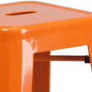 Newark Series 30" High Backless Metal Bar Height Stool with Square Seat for Indoor-Outdoor Use