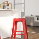 Newark Series 30" High Backless Metal Bar Height Stool with Square Seat for Indoor-Outdoor Use