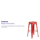Newark Series 30" High Backless Metal Bar Height Stool with Square Seat for Indoor-Outdoor Use