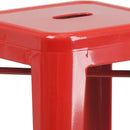 Newark Series 30" High Backless Metal Bar Height Stool with Square Seat for Indoor-Outdoor Use