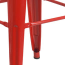 Newark Series 30" High Backless Metal Bar Height Stool with Square Seat for Indoor-Outdoor Use