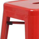 Newark Series 30" High Backless Metal Bar Height Stool with Square Seat for Indoor-Outdoor Use