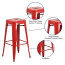 Newark Series 30" High Backless Metal Bar Height Stool with Square Seat for Indoor-Outdoor Use