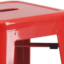 Newark Series 30" High Backless Metal Bar Height Stool with Square Seat for Indoor-Outdoor Use