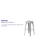 Newark Series 30" High Backless Metal Bar Height Stool with Square Seat for Indoor-Outdoor Use
