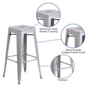 Newark Series 30" High Backless Metal Bar Height Stool with Square Seat for Indoor-Outdoor Use