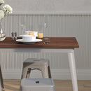 Ardennes Rectangular Steel Frame Square Table With Walnut Wood Top