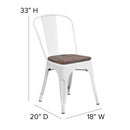 Amsterdam Metal Dining Chair With Curved Vertical Slatted Back And Textured Wooden Seat