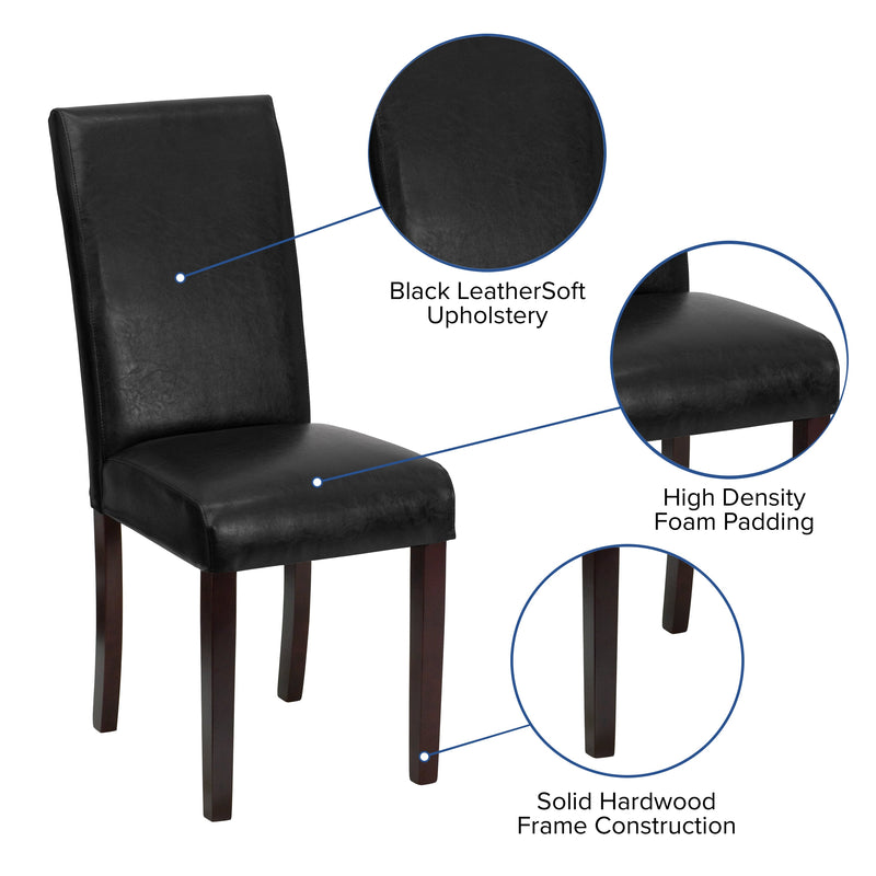 Vallia Series Panel Back Parson's Chair for Kitchen, Dining Room and More