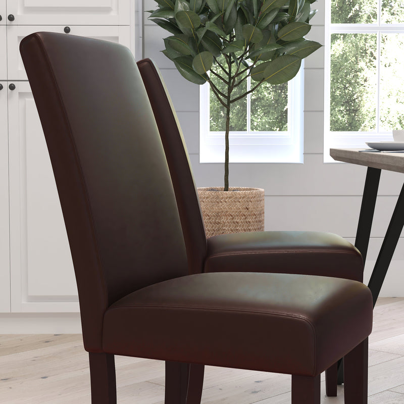 Vallia Series Panel Back Parson's Chair for Kitchen, Dining Room and More