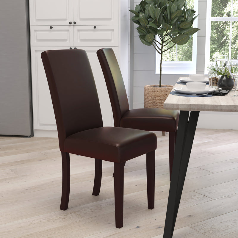Vallia Series Panel Back Parson's Chair for Kitchen, Dining Room and More