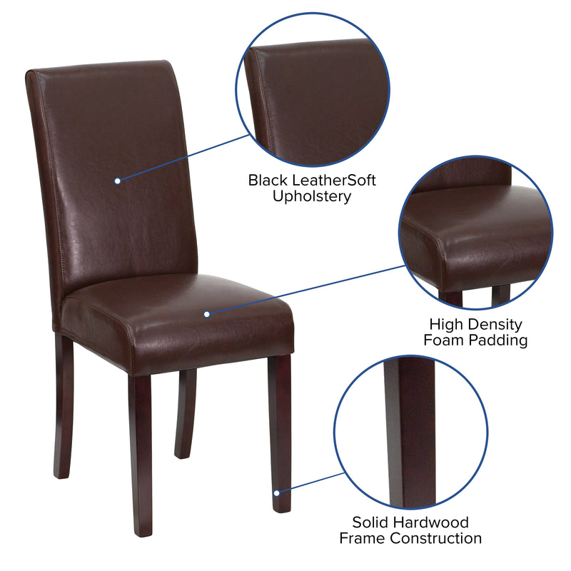 Vallia Series Panel Back Parson's Chair for Kitchen, Dining Room and More