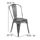 Banks Indoor/Outdoor Stacking Metal Dining Chair with Single Slat Back and Distressed Powder Coated Finish
