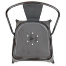 Banks Indoor/Outdoor Stacking Metal Dining Chair with Single Slat Back and Distressed Powder Coated Finish