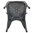 Banks Indoor/Outdoor Stacking Metal Dining Chair with Single Slat Back and Distressed Powder Coated Finish