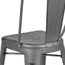 Sabine 24" Metal Indoor-Outdoor Counter Stool with Vertical Slat Back and Integrated Footrest