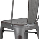 Sabine 30" Metal Indoor-Outdoor Counter Stool with Vertical Slat Back and Integrated Footrest