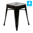 Set of 4 Sloane 18" High Backless Stacking Dining Stools with Durable Metal Frame
