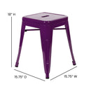 Set of 4 Sloane 18" High Backless Stacking Dining Stools with Durable Metal Frame