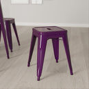 Set of 4 Sloane 18" High Backless Stacking Dining Stools with Durable Metal Frame
