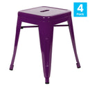 Set of 4 Sloane 18" High Backless Stacking Dining Stools with Durable Metal Frame