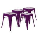 Set of 4 Sloane 18" High Backless Stacking Dining Stools with Durable Metal Frame