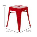 Set of 4 Sloane 18" High Backless Stacking Dining Stools with Durable Metal Frame