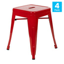 Set of 4 Sloane 18" High Backless Stacking Dining Stools with Durable Metal Frame