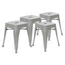 Set of 4 Sloane 18" High Backless Stacking Dining Stools with Durable Metal Frame