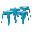 Set of 4 Sloane 18" High Backless Stacking Dining Stools with Durable Metal Frame