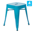 Set of 4 Sloane 18" High Backless Stacking Dining Stools with Durable Metal Frame
