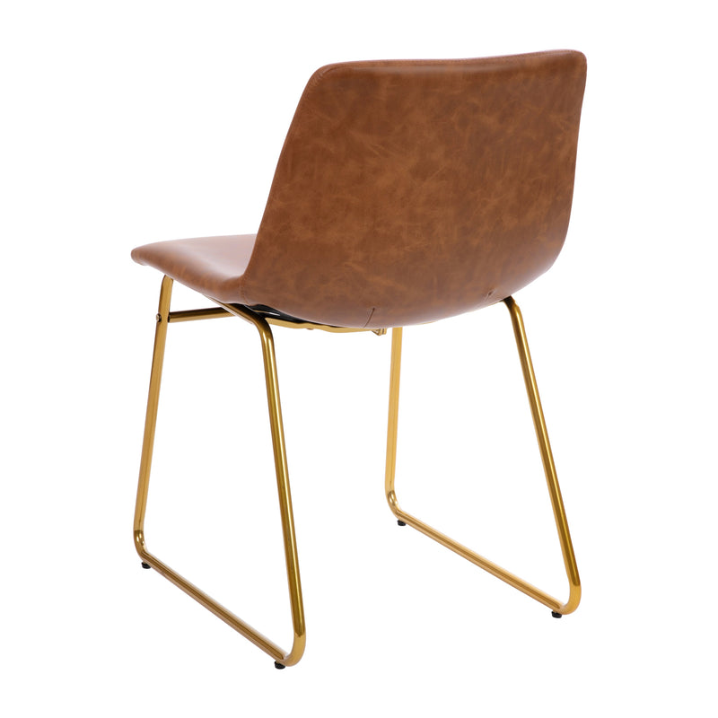Carrollton 18 inch Faux Leather Bucket Seat Dining Chairs, Set of 2