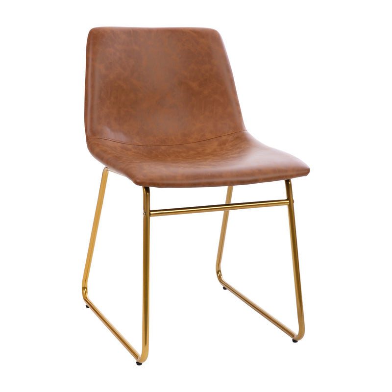 Carrollton 18 inch Faux Leather Bucket Seat Dining Chairs, Set of 2