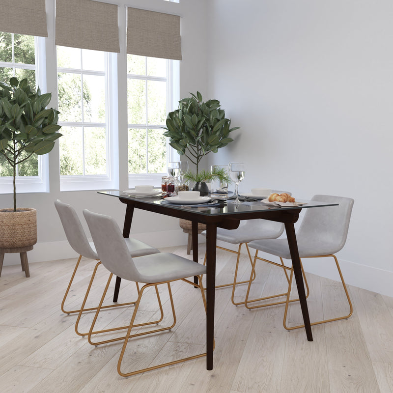 Carrollton 18 inch Faux Leather Bucket Seat Dining Chairs, Set of