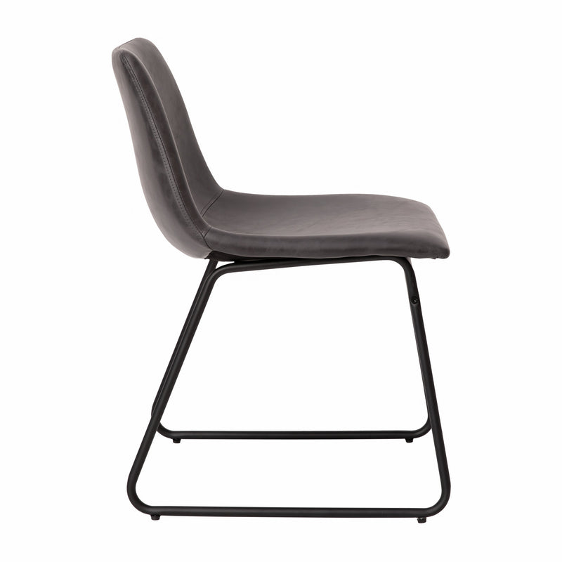 Carrollton 18 inch Faux Leather Bucket Seat Dining Chairs, Set of 2