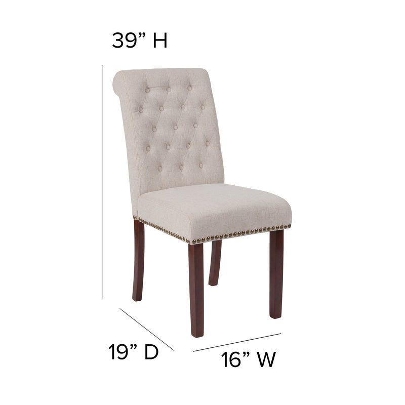 Falmouth Upholstered Parsons Chair with Nailhead Trim - Set of 4